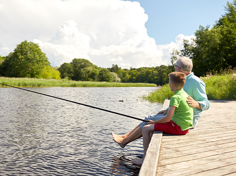 grandpa fishing with his grandson retiremetn future